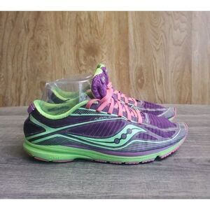 Saucony Racing Type A6 Running Shoes Womens 9.5 Purple Green